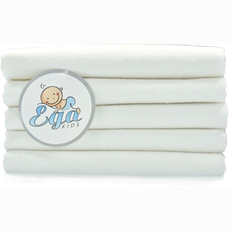 Ega Kids Zestaw Pieluszki Flanelowe Białe 5 szt. 70 x 80 cm