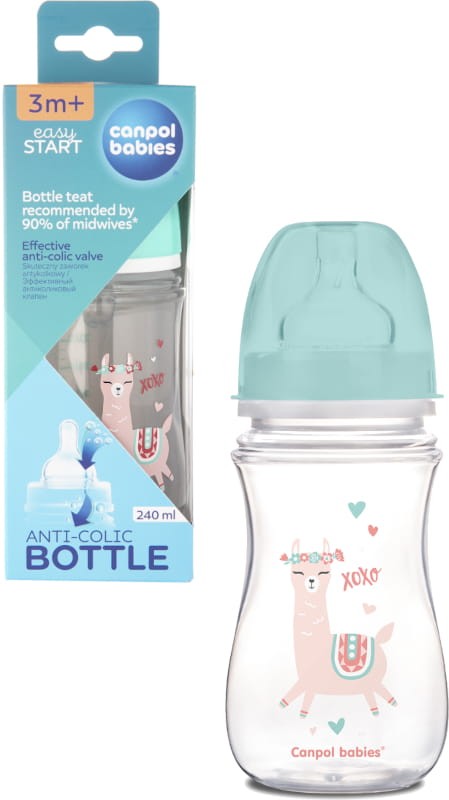 Canpol Babies Butelka Szeroka Antykolkowa 240 ml Exotic 3m+