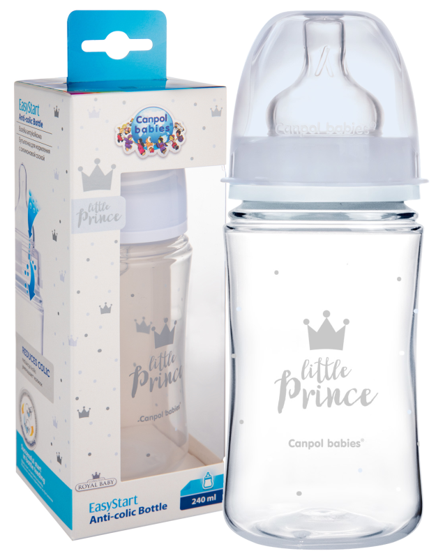 CANPOL BABIES BUTELKA SZEROKA ANTYKOLKOWA 240ml ROYAL 3m+