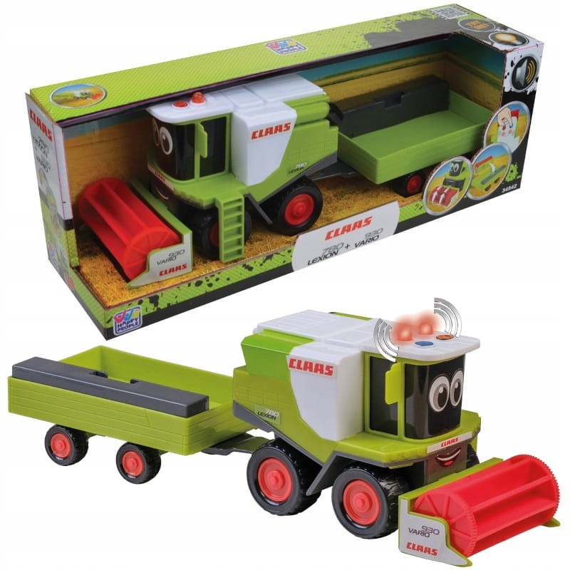 HAPPY PEOPLE ZIELONY MINI KOMBAJN ZBOŻOWY CLAAS 780 LEXION Z PRZYCZEPĄ GRA