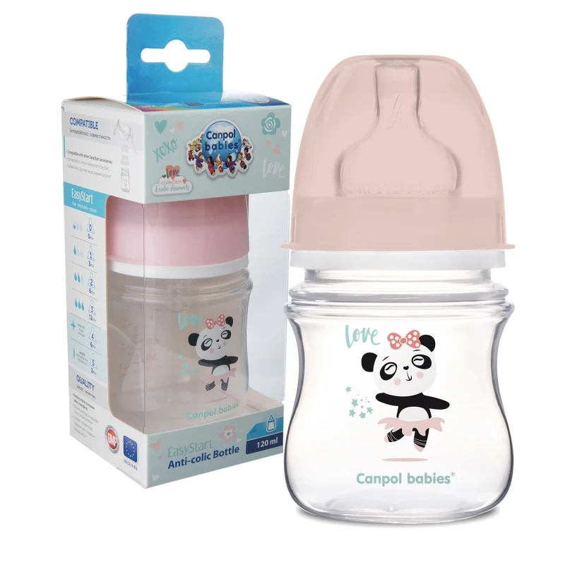 CANPOL BABIES BUTELKA SZEROKA ANTYKOLKOWA 120ml EXOTIC +0m