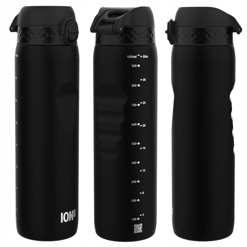 Ion8 Butelka Na Wodę Bidon 1000ml 1 litr Z Miarką Czarny