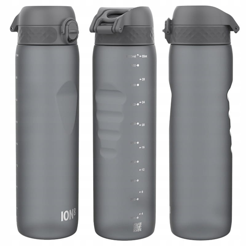 Ion8 Butelka Na Wodę Bidon 1000ml 1 litr Z Miarką Szary