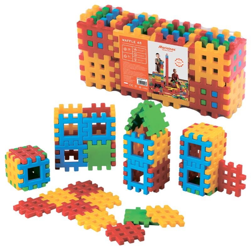 MARIOINEX FABRYKA ZABAWEK WAFFLE 48 KLOCKI KONSTRUKCYJNE 48 SZT 2+ - 00260