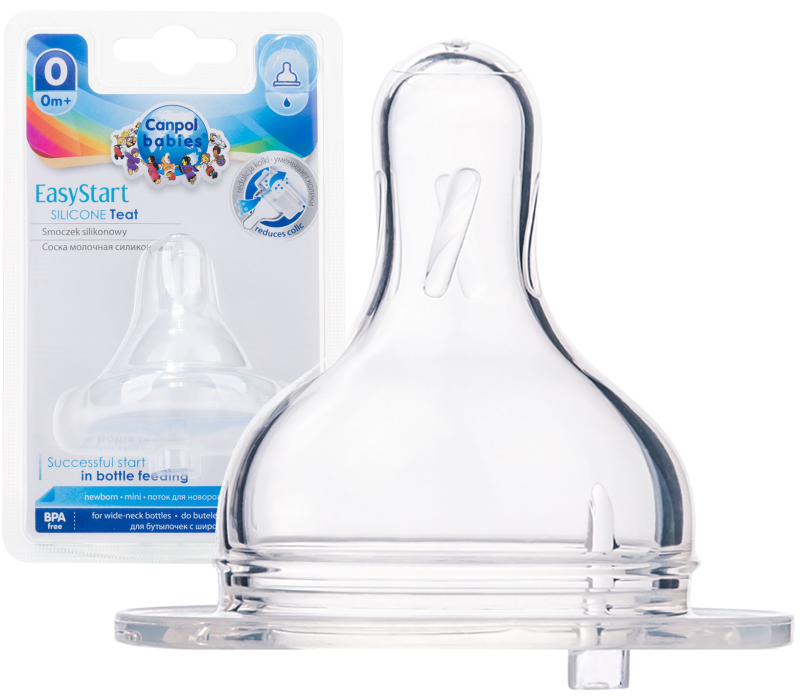 CANPOL BABIES SMOCZEK SILIKONOWY DO BUTELKI SZEROKI +0m