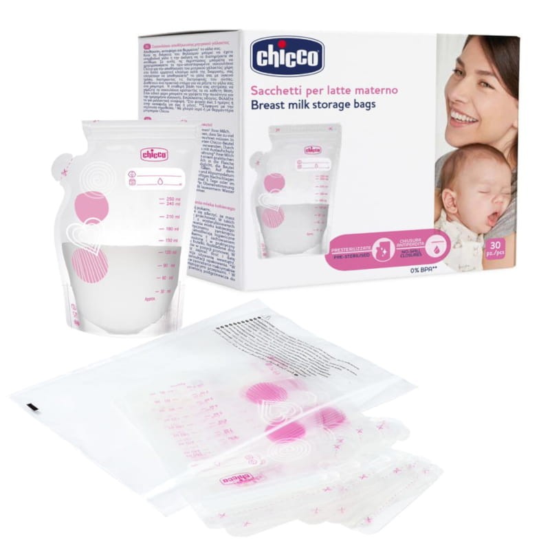 Chicco Torebki Woreczki Do Przechowywania Mleka Pokarmu 30 Szt. 250 ml.