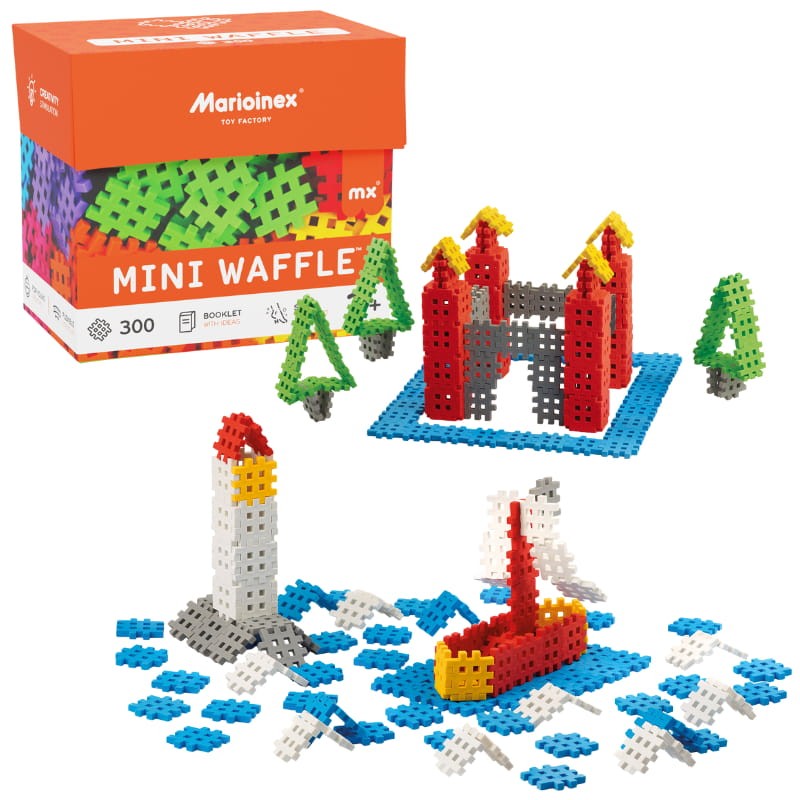 MARIOINEX FABRYKA ZABAWEK MINI WAFLE STANDARD KLOCKI 300 SZT 2+ - 02189