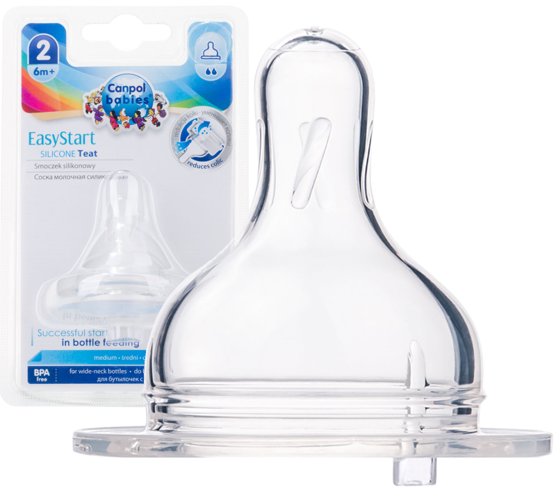CANPOL BABIES SMOCZEK SILIKONOWY DO BUTELKI SZEROKI +6m