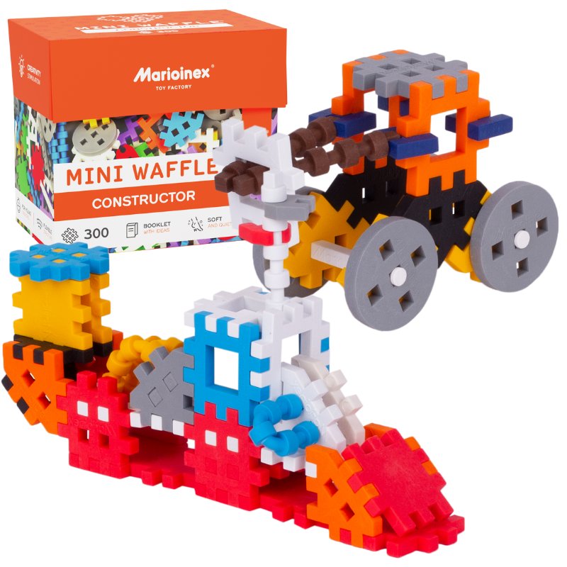MARIOINEX FABRYKA ZABAWEK MINI WAFFLE KONSTRUKTOR KLOCKI 300 SZT 3+ - 02271