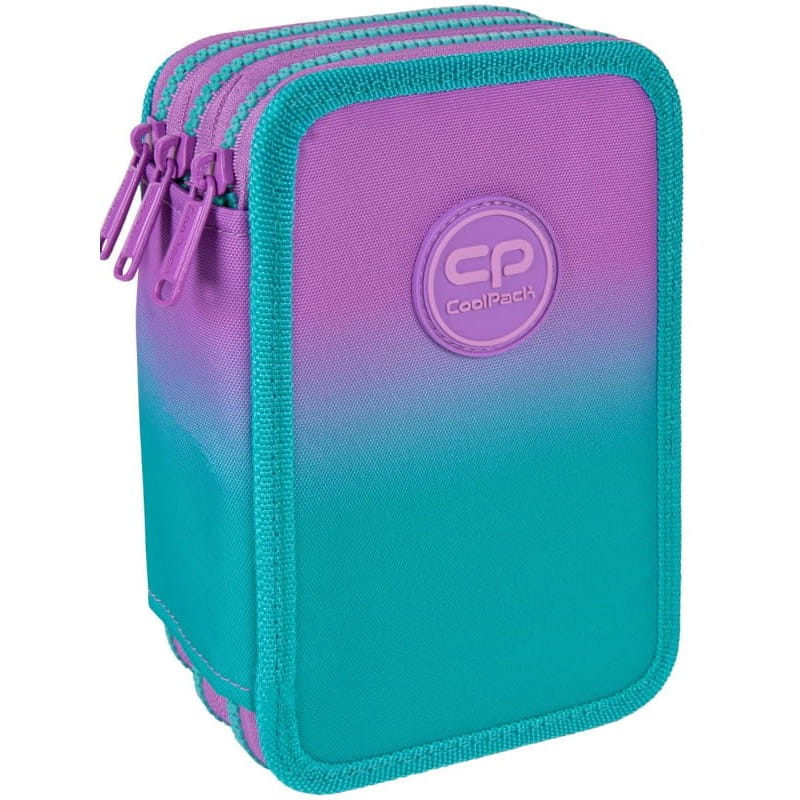 CoolPack Jumper 3 Piórnik 3-komorowy Z Wyposażeniem Gradient Blueberry Turkus Fiolet