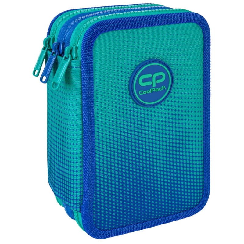 CoolPack Jumper 3 Piórnik 3-komorowy Z Wyposażeniem Gradient Ocean Turkus Niebieski