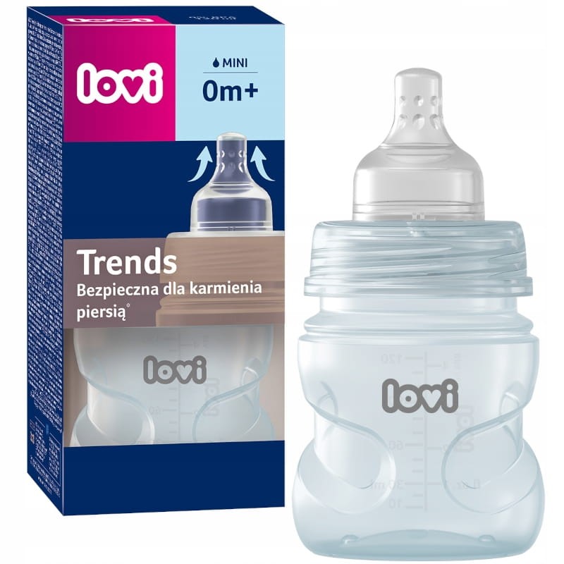 LOVI ZIELONA BUTELKA LOVI TRENDS 120ML 0M+BEZPIECZNA DLA KARMIENIA PIERSIĄ