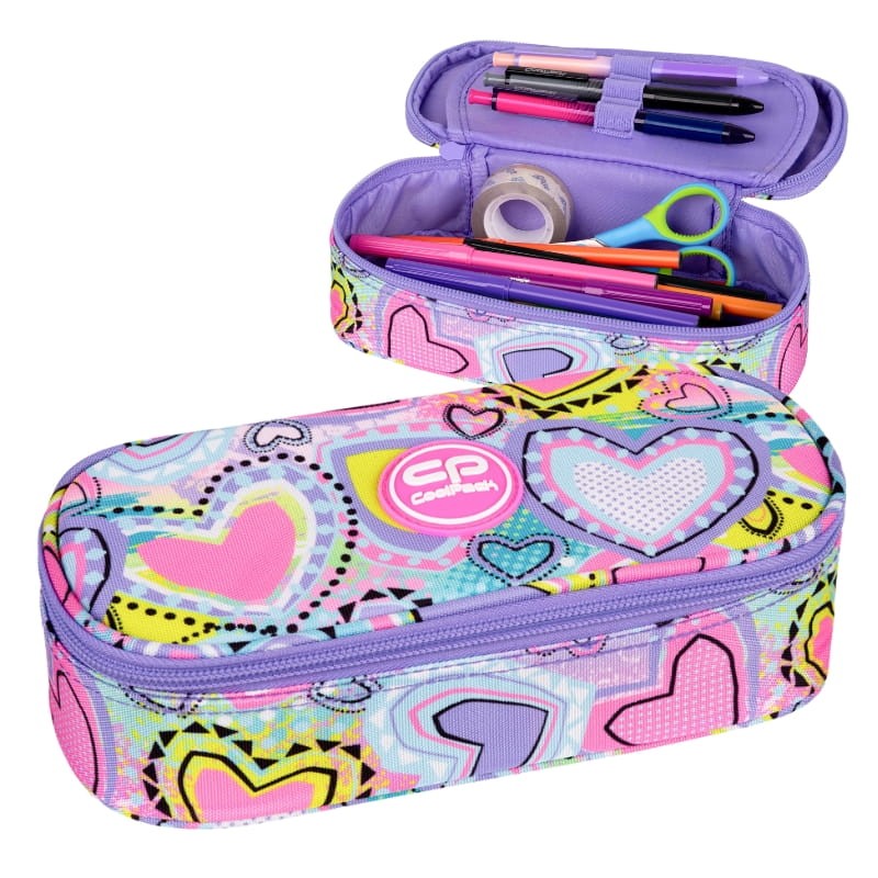 Coolpack Campus Piórnik Jednokomorowy Z Klapką Bez Wyposażenia Pastel Heart