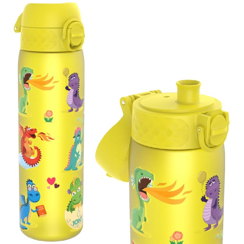 ION8 Bidon Butelka Na Wodę Z Nadrukiem 500 ml Dragons Żółty