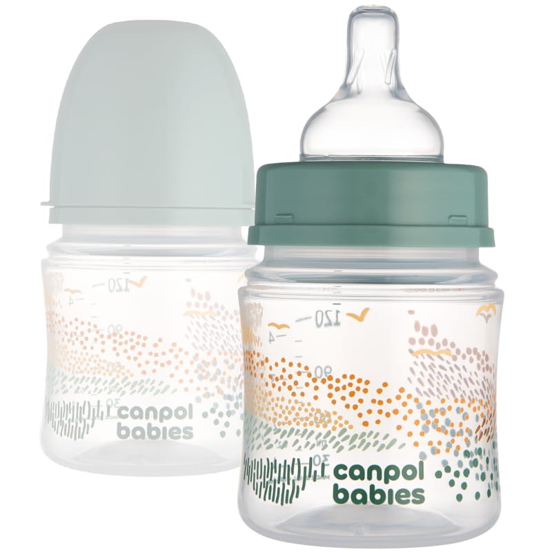 Canpol Babies Butelka Antykolkowa EasyStart 120 ml Zielona Mountains 0m+