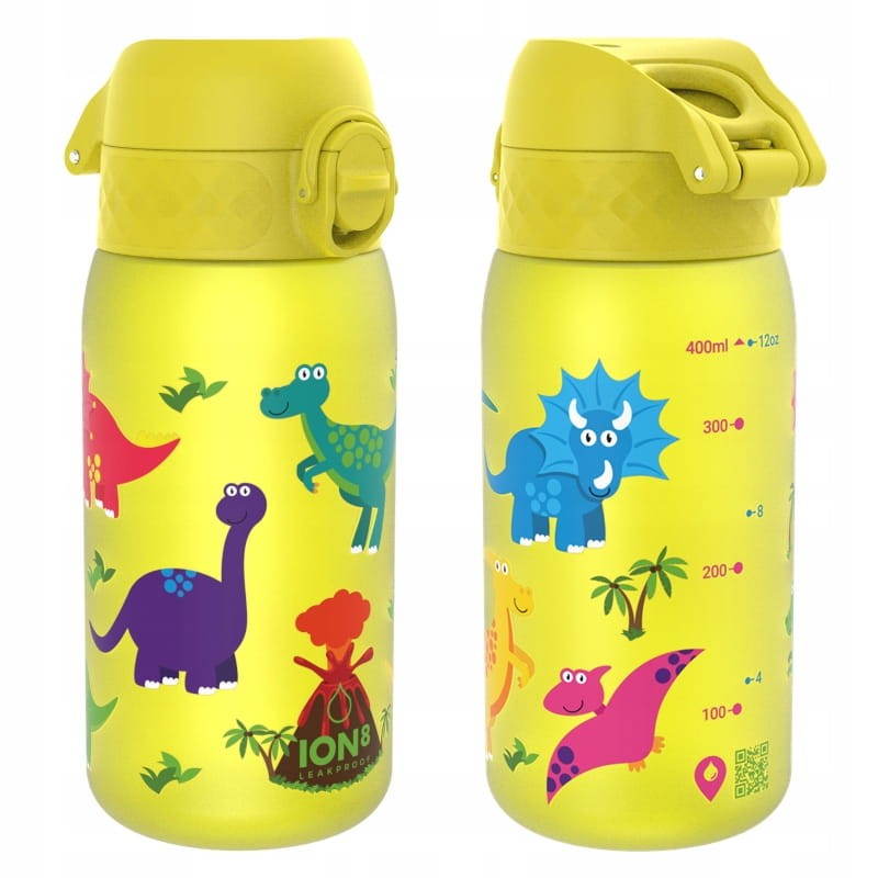 ION8 Bidon Butelka Na Wodę 350 ml Żółty Dinozaury