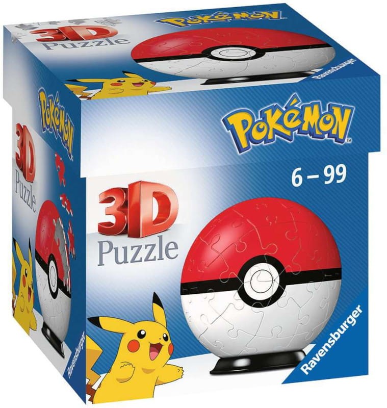 Ravensburger Puzzle 3D Kula Pokemon Pokeball Czerwony 6+