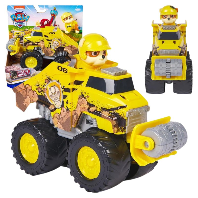 Psi Patrol Rescue Wheels Koparka Rubble Zestaw Pojazd + Figurka