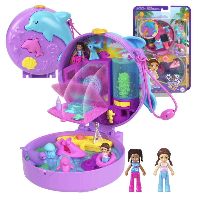 Polly Pocket Kompaktowy Akwarium Delfina Pudełko Z Akcesoriami