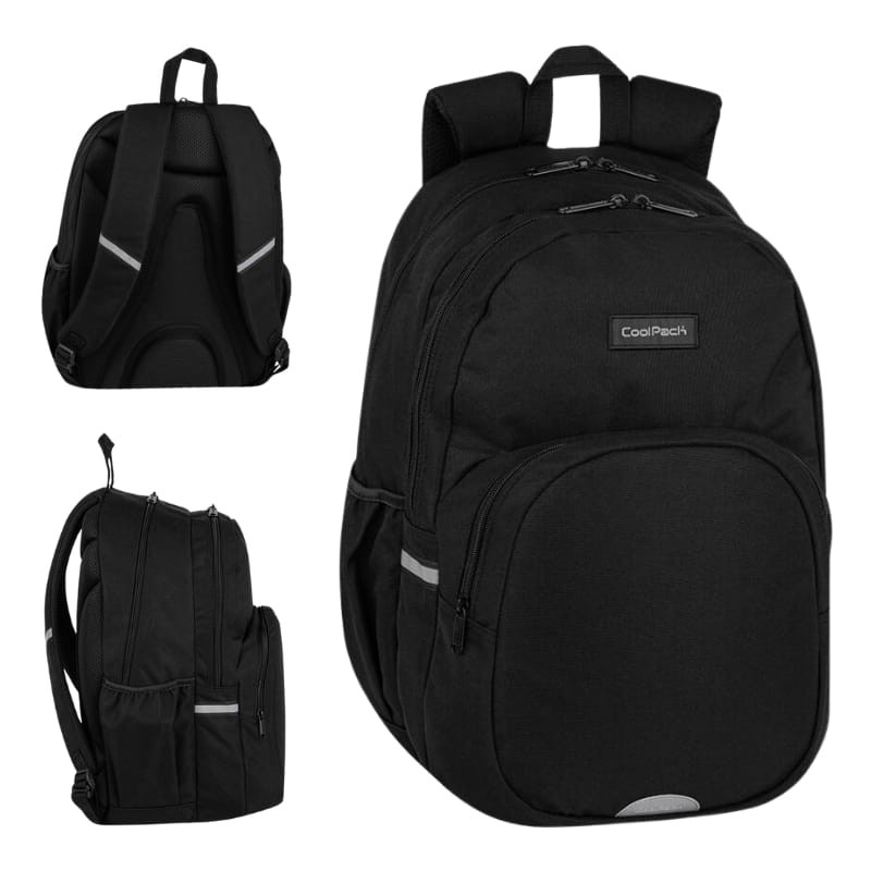 Coolpack Rider Plecak Szkolny Młodzieżowy 2-komorowy 27L. Black Collection Czarny