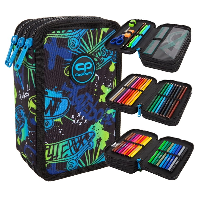 Coolpack Jumper 3 Piórnik Z Wyposażeniem Trzykomorowy Skate Night