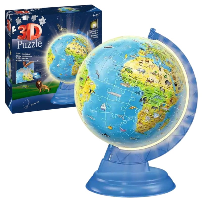 Ravensburger Puzzle 3D Podświetlany Globus Model Przestrzenny 188 El. 6+