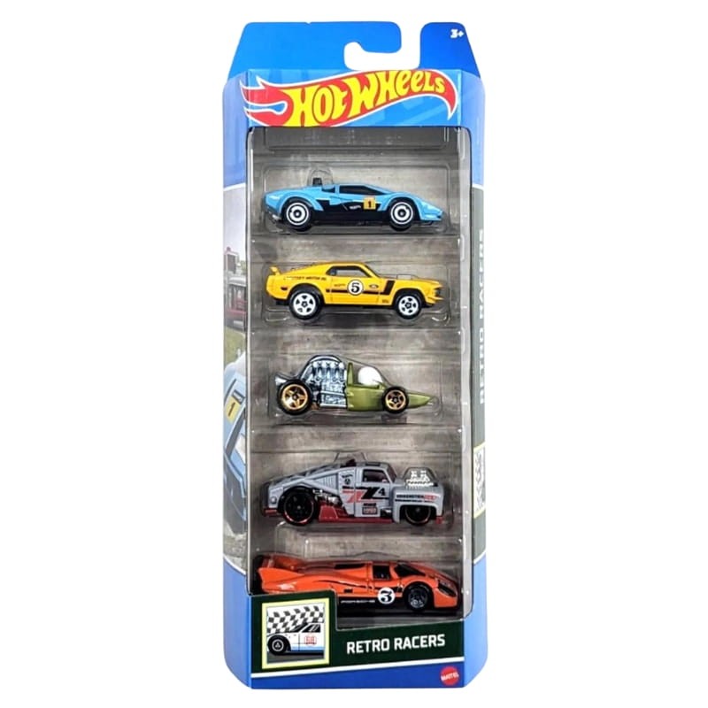 Hot Wheels Retro Racers 5-pak Zestaw Małych Samochodzików