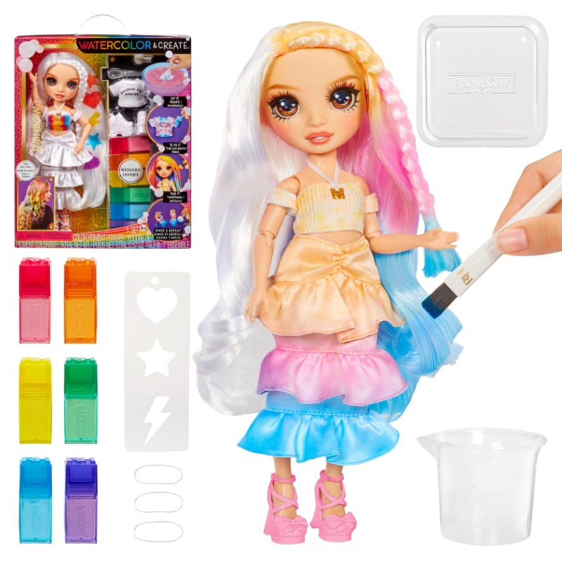 Rainbow High Watercolor & Create Lalka DIY Nowa Seria Brown Brązowe Oczy