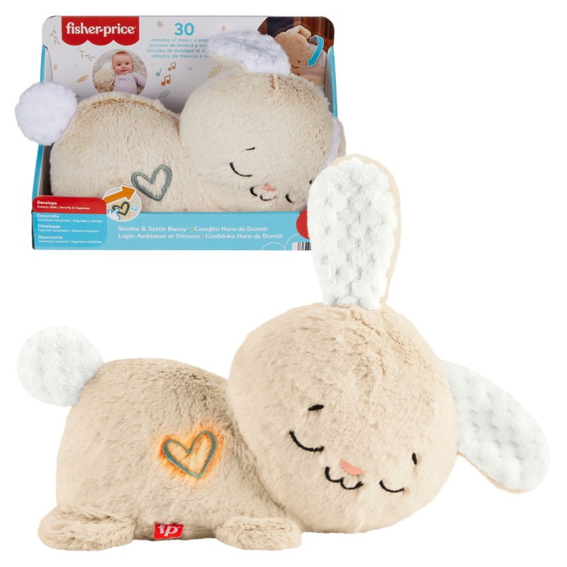 Fisher Price Śpiący Króliczek Przytulanka Uspokajająca Dźwięki Biały Szum
