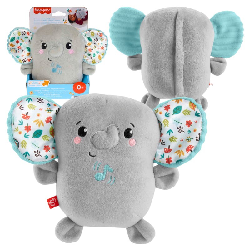 Fisher Price Słonik Uspokajacz Maskotka Zabawka Wibrująca Muzyczna Sensoryczna Uspokajająca