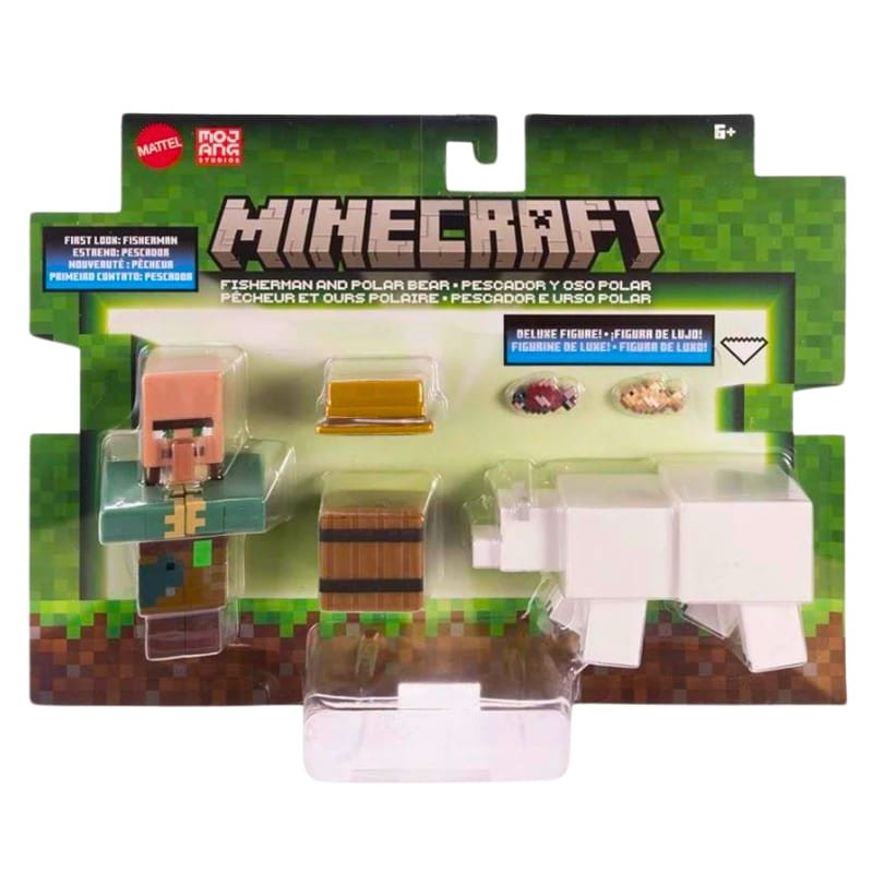 Mattel Minecraft Figurki Podstawowe 2-pak Fisherman I Polar Bear 6+