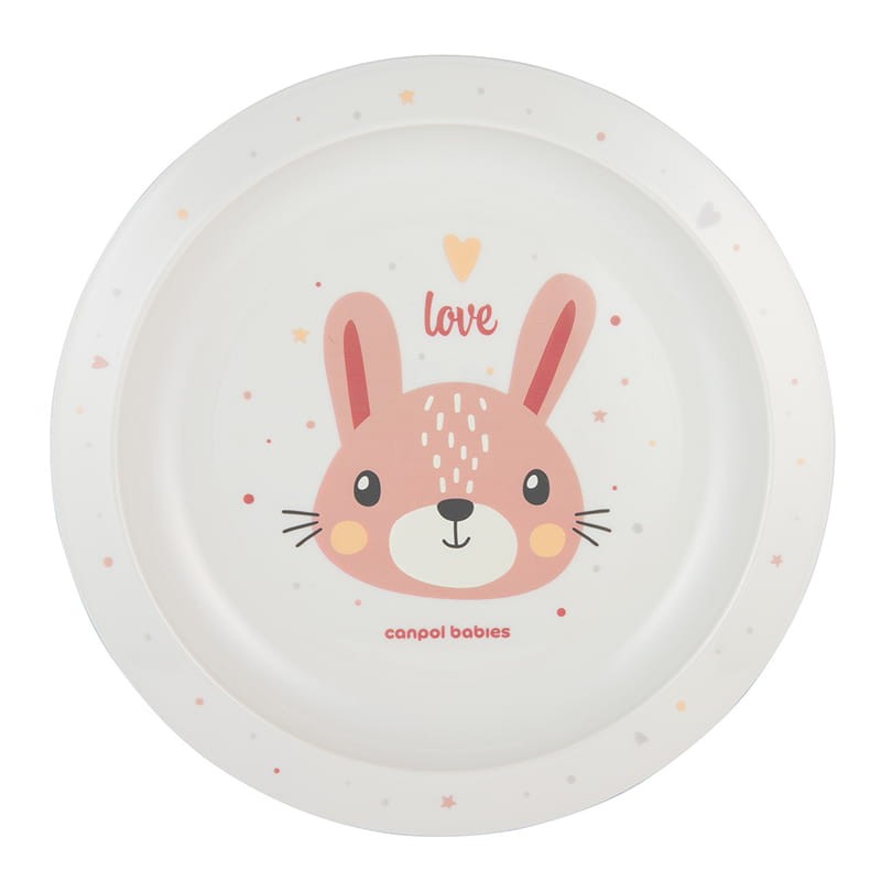 Canpol Babies Talerzyk Plastikowy Cute Animals 9m+ Różowy Króliczek