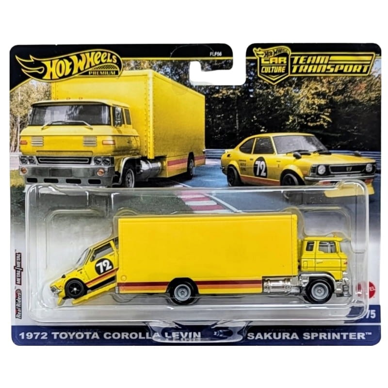 Hot Wheels Premium Car Culture Transport Zestaw 2 Pojazdów Autka Samochodziki 1972 Toyota Corolla Levin I Sakura Sprinter #75