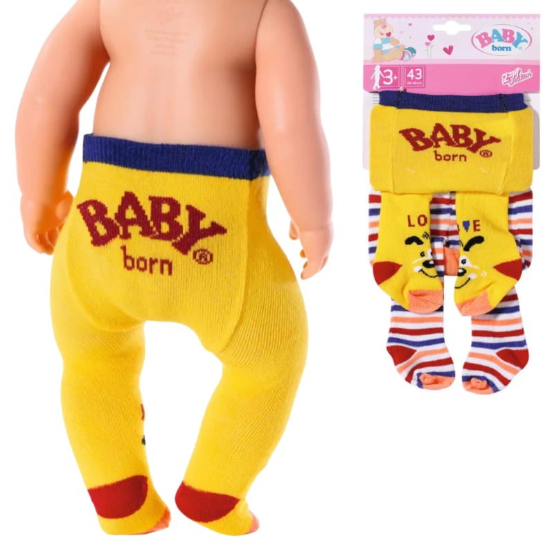 Baby Born Rajstopki Żółte 2-pak 2 Pary Dla Lalki 43cm