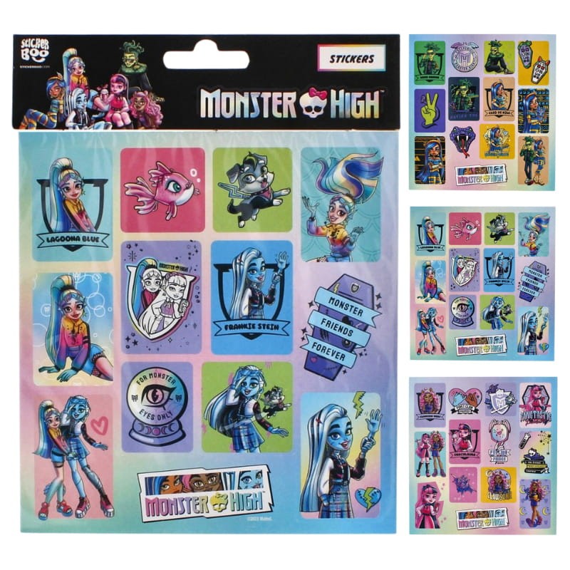 Monster High Zestaw 3 Arkusze Naklejek 36 Sztuk