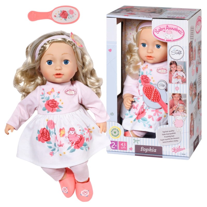 Baby Annabell Lalka Sophia + Akcesoria Do Włosów 43 Cm