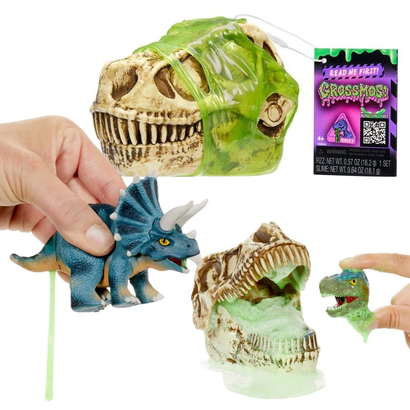 GrossMos! Dinozaur W Czaszce Ze Slimem Figurka Niespodzianka Gross-A-Saurus