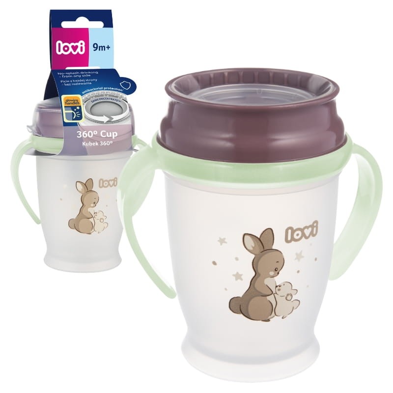 Lovi Kubek 360 Night & Day Rabbit 250ml Świecący W Ciemności 9m+