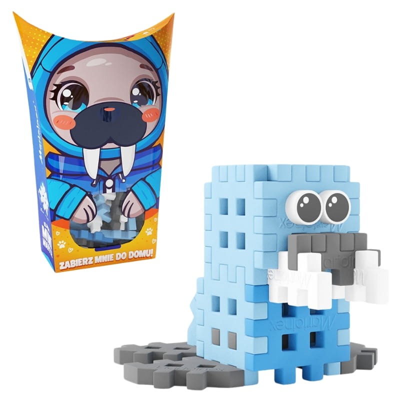 Marioinex Klocki Mini Waffle Małe Zwierzęta Konstrukcyjne Kieszonkowe Pocket Pets Mors 25 El. 3+