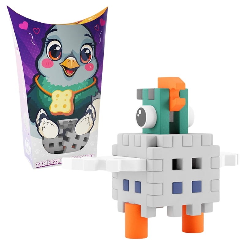 Marioinex Klocki Mini Waffle Małe Zwierzęta Konstrukcyjne Kieszonkowe Pocket Pets Gołąb 16 El. 3+