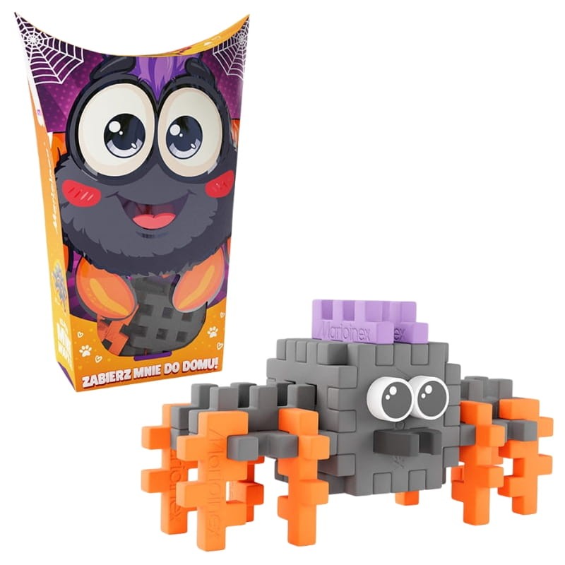 Marioinex Klocki Mini Waffle Małe Zwierzęta Konstrukcyjne Kieszonkowe Pocket Pets Pająk 25 El. 3+