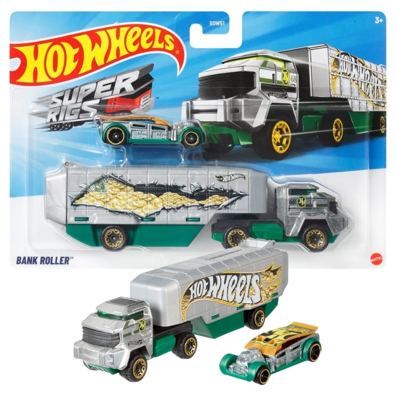 Hot Wheels Super Rigs Pojazd Samochodzik Resorak Ciężarówka Bank Roller