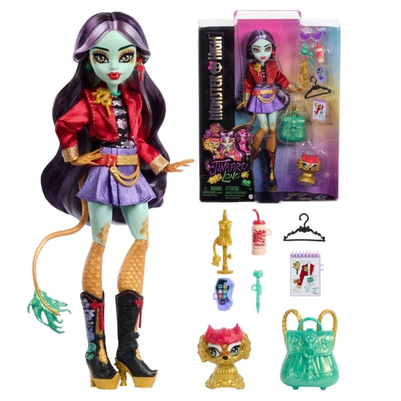 Monster High Jinafire Long Lalka Modowa Podstawowa + Akcesoria