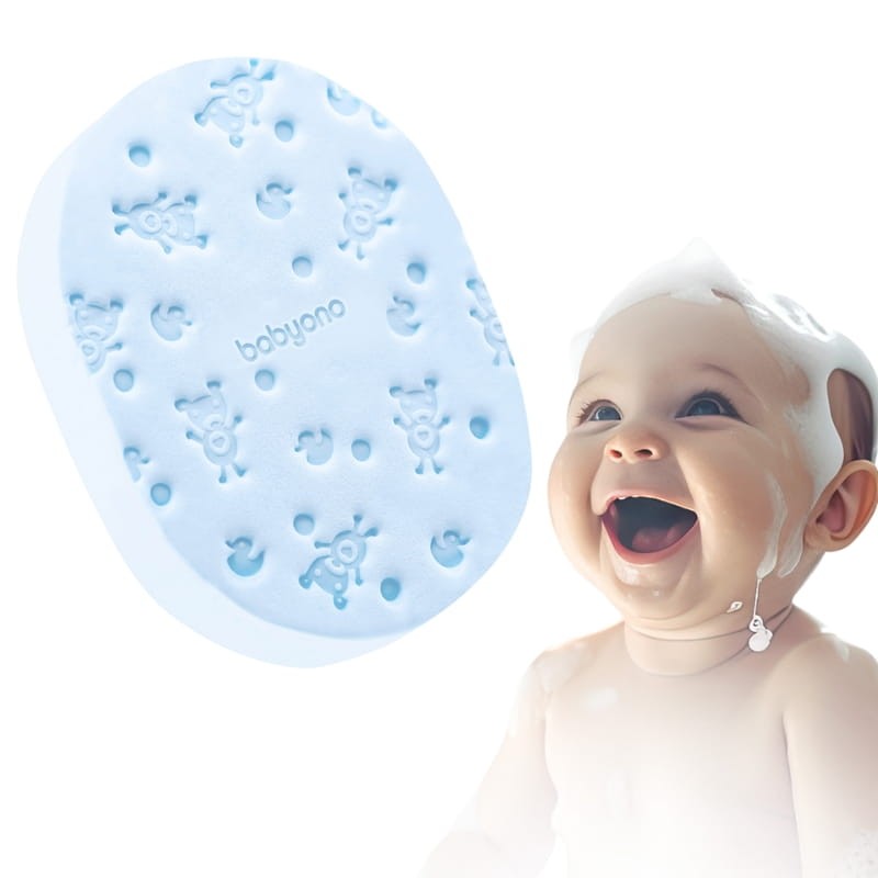 Babyono Gąbka Kąpielowa Do Kąpieli Dla Dzieci I Niemowląt Niebieska