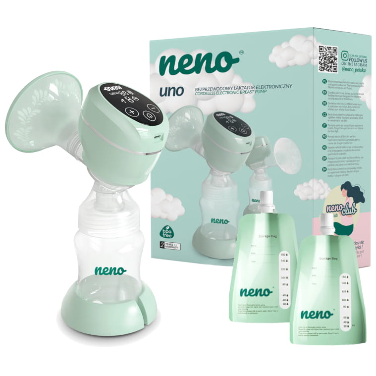 Neno UNO Bezprzewodowy 2-fazowy Laktator Elektroniczny 2 saszetki
