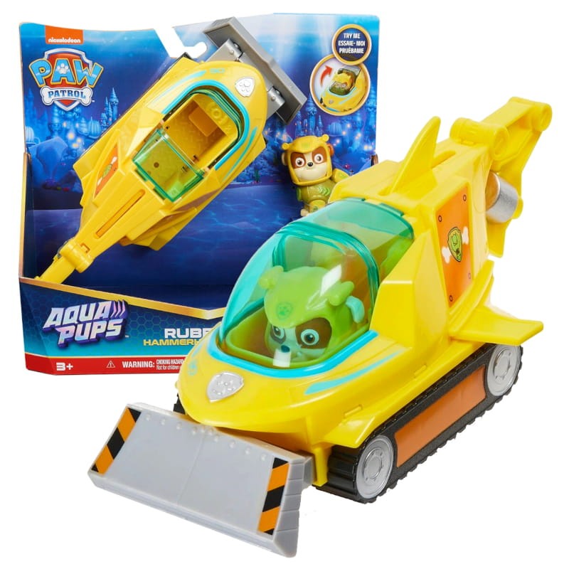 Psi Patrol Aqua Pups Pojazd Rekin Młot + Figurka Rubble 3+