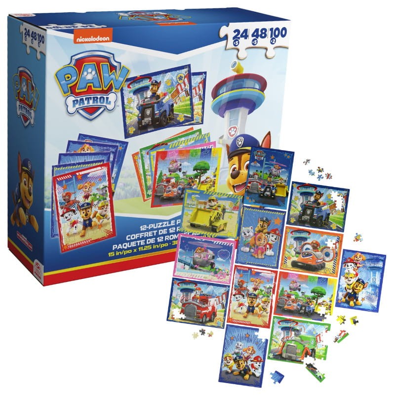 Psi Patrol Puzzle Zestaw 12 Układanek 12w1 12-pak