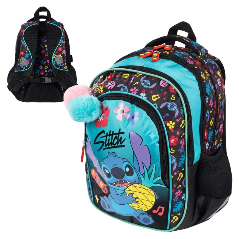 St. Majewski Plecak Szkolny Młodzieżowy Duży Czterokomorowy Stitch Mint Aloha