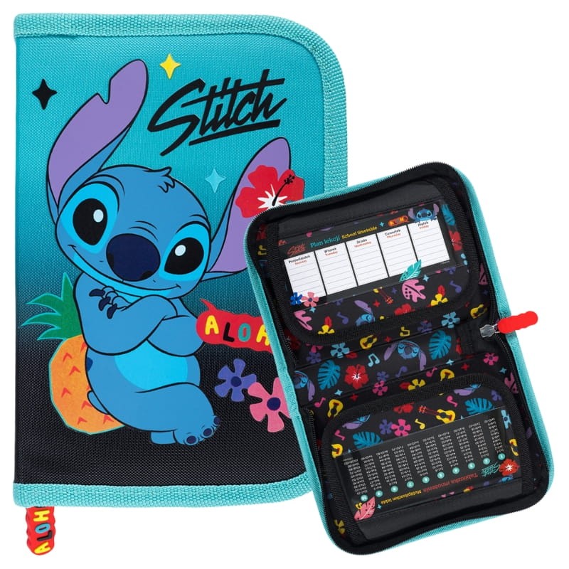 St. Majewski Piórnik Szkolny Dwuklapkowy Etui Na Przybory Szkolne Stitch Mint Aloha
