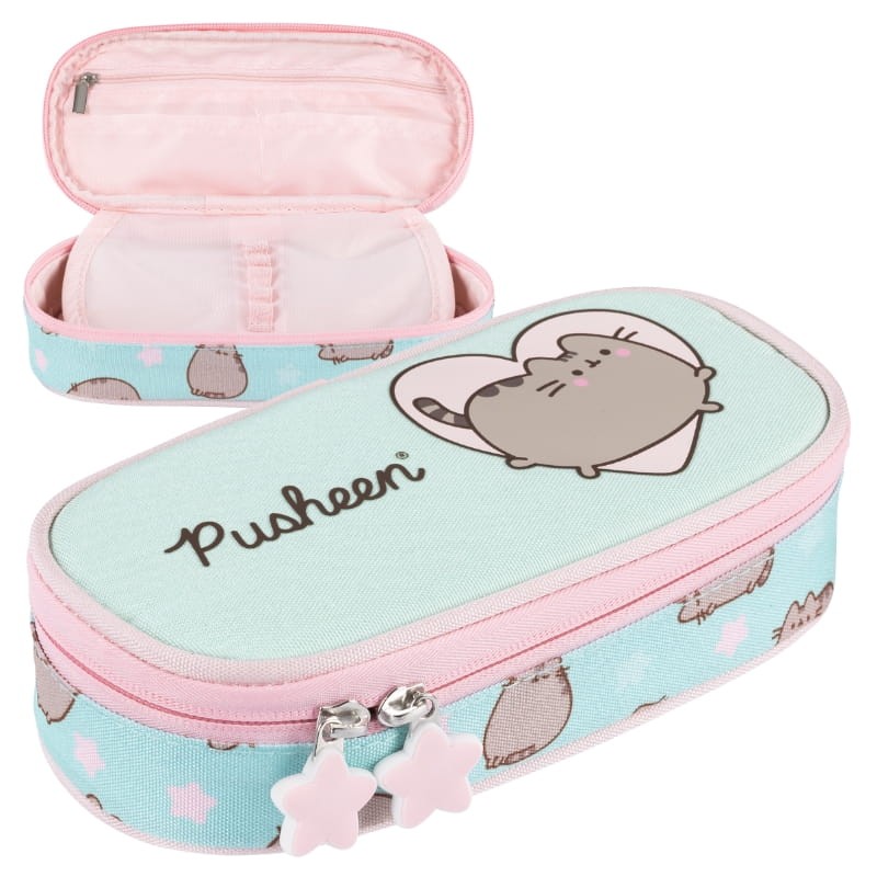 St. Majewski Piórnik Szkolny Saszetka Usztywniona Z Wewnętrzną Klapką Etui Na Przybory Szkolne Pusheen Mint